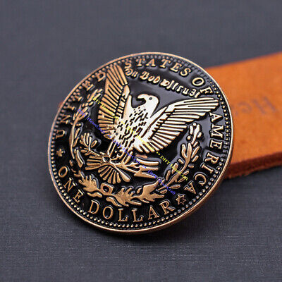 10pc Gold Heavy Eagle Dollar Replica Coin Leathercraft Belt Wallet Concho 1-1/2"