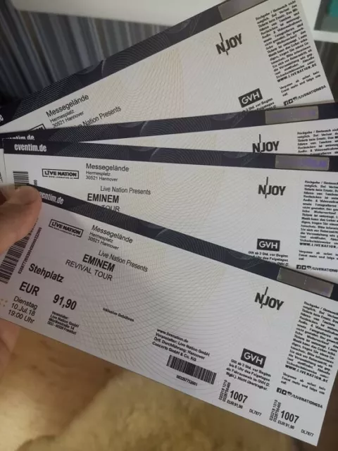 3x Eminem Revival Tour Tickets Für Sammler/Fans