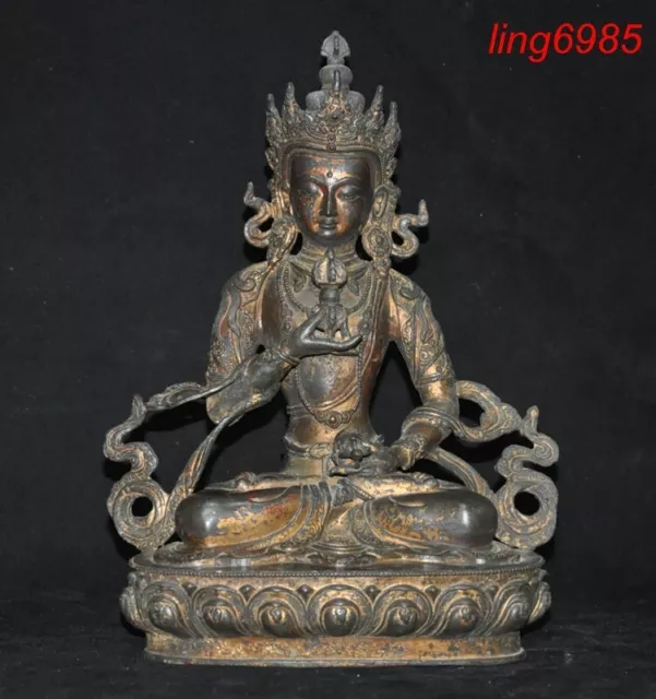 Tibet Buddhism bronze gilt Vajrasattva Kwan-Yin GuanYin goddess buddha statue