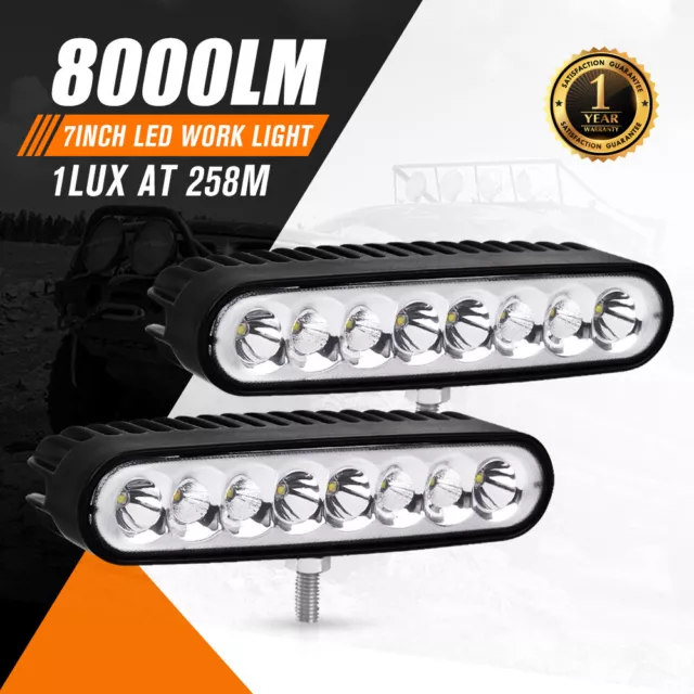 2X 7inch Cree Led Work Light Bar Spot Flood Combo Reverse Lamp Offroad 4X4 6"