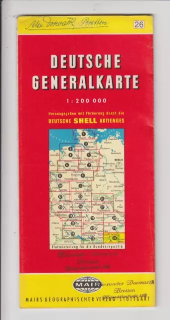 Deutsche Generalkarte Bl. 26 SHELL 1958 Bad Tölz Rosenheim Schwaz Schladming