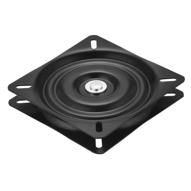 6,3" Metal Lazy Susan Giratoria Placa Bola Rodamiento Soporte, Cuadrada Negro