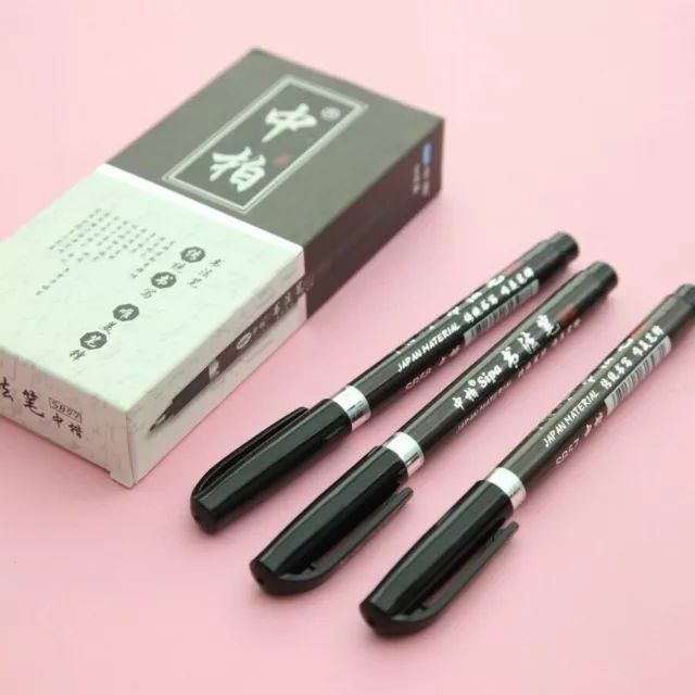 3x Chinese Calligraphy Writing Brush Ink Pen Art Script Painting Tool Kits Black