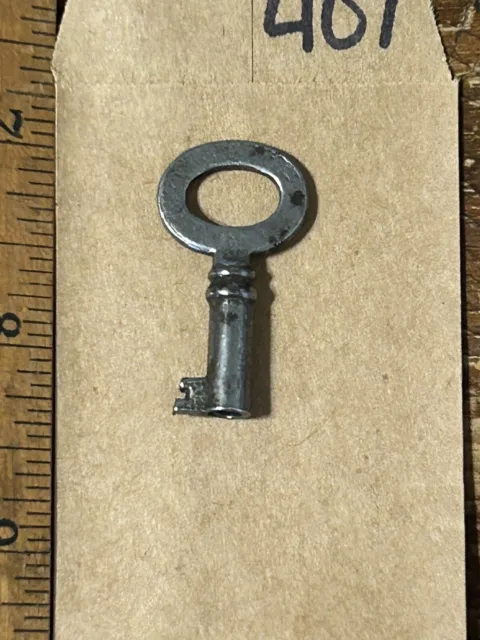 EAGLE LOCK Antique Steamer Trunk Skeleton Key #714 Hollow Barrel Chest -Lot407 3