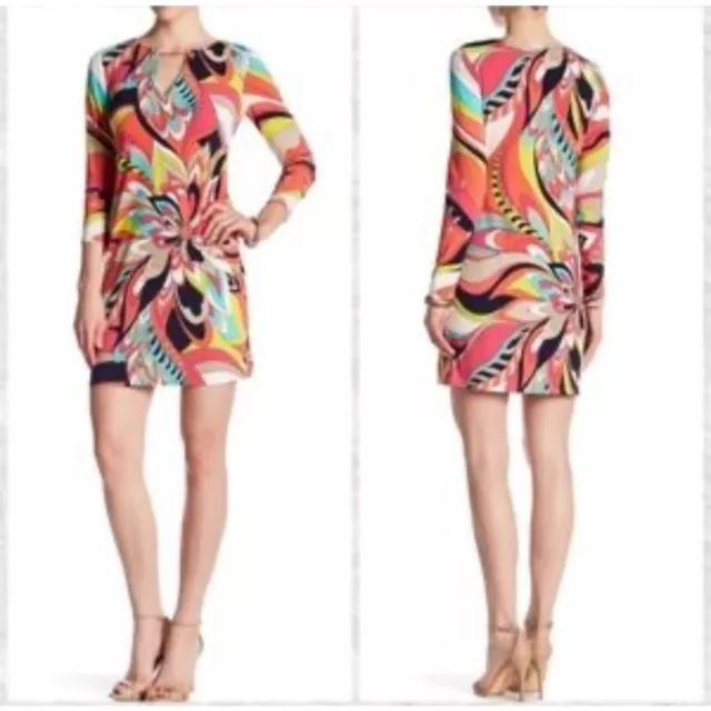 Trina Turk Multi Color Sheath Cocktail Dress Size 0