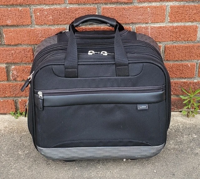 LL Bean Carbon Rolling Overnight Computer Carry On Bag Suitcase w/ Hard Sides