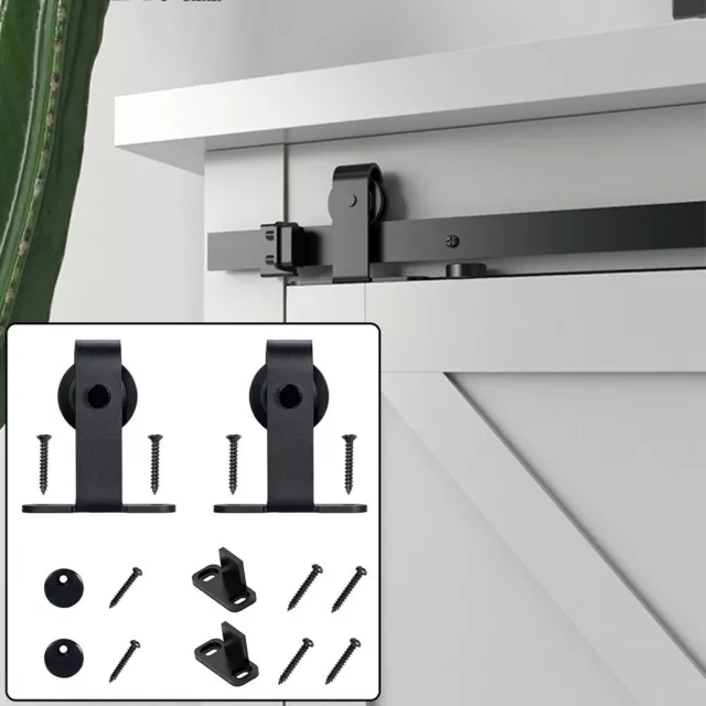 Mini Cabinet Barn Door Hardware Kit Sliding Track Rollers Rail Floor Guide
