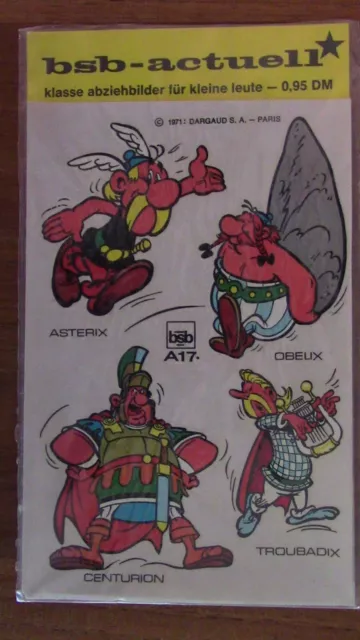 ASTERIX  AUTOCOLLANTS BSB 1971 NEUF  abcd_fr