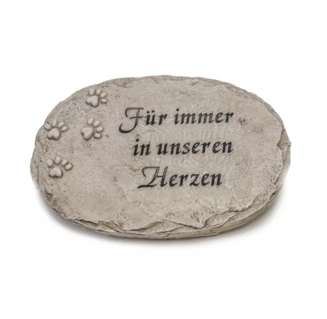 Grabschmuck für Tiere Hund Katze creme 50400 Stein mit Spruch Gedenkstein