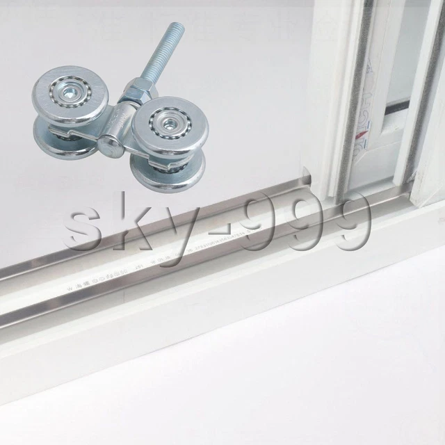 Dia 46mm Double Wheel Rail Hanging Trolley for Barn Door Roller 198lbs Pack of 4