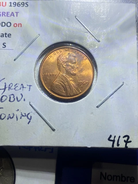 1969-S Lincoln Cent With GREAT Errors, these coins are in a BU condition #417