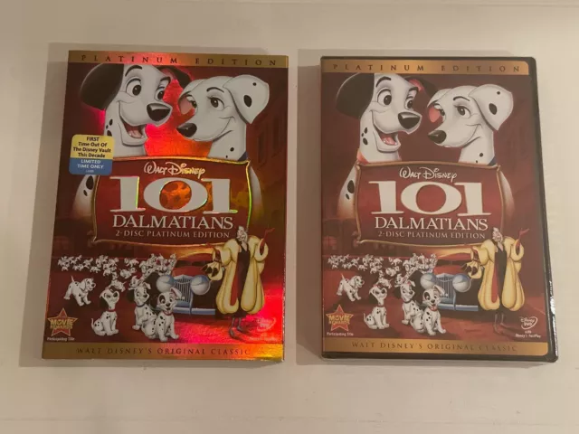 Walt Disney 101 Dalmatians 2-Disc DVD Platinum Edition with Slipcover NEW