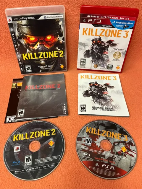 Killzone 2 + Killzone 3 PS3 Playstation 3 Lot COMPLETE with Manual