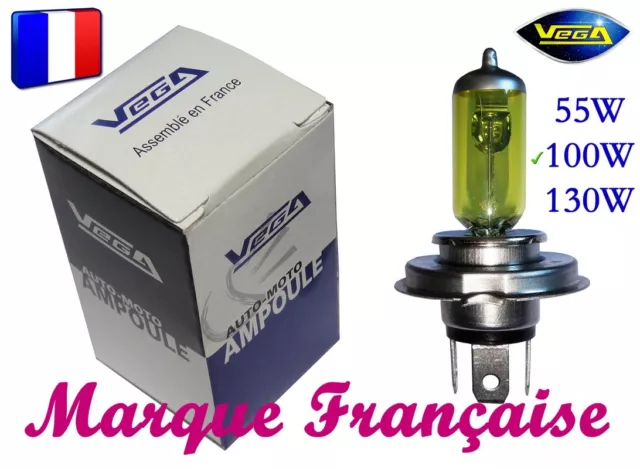 Ampoule Jaune Marque Francaise Vega® 130W Renault 4L Clio Espace R11 R15 R16 R18
