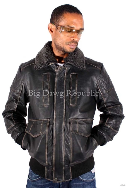 AVIATRIX HOMME VESTE Cuir, Vintage Lourd Bomber Style Motard