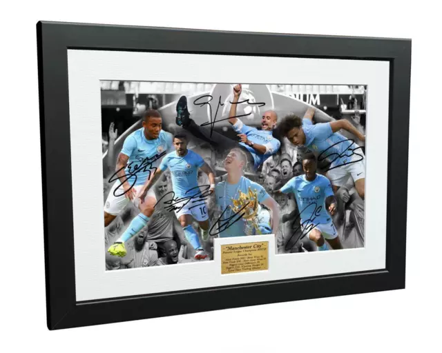 Signed "CELEBRATION" Manchester City Photo Photograph Autograph Picture Frame