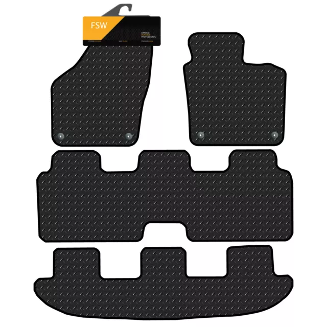 Fits Vw Sharan 2010-Onwards Tailored 3MM Rubber Heavy Duty Car Floor Mats