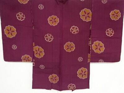 73842# Japanese Kimono / Antique Haori / Woven Flower