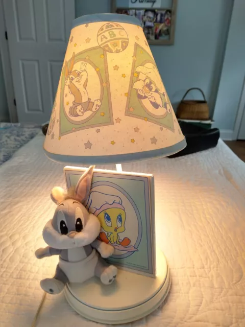 Vintage 1997 Baby Looney Tunes Nursery Lamp & Shade, Made by Dolly Inc.