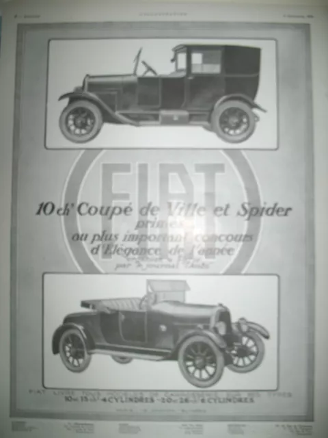 1924 Fiat Automobile 10hp City Coupe & Spider Ad