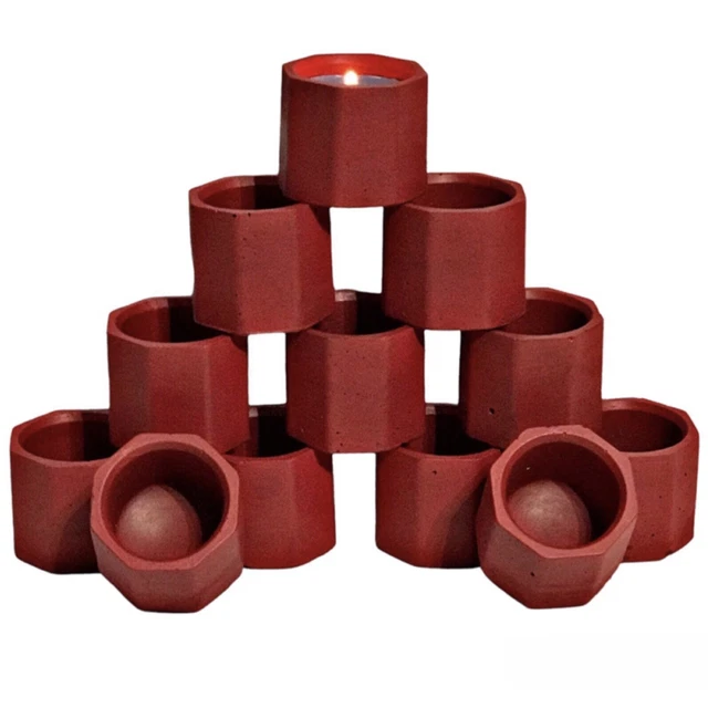 12 piezas frascos de velas vacíos al por mayor para hacer velas de Navidad rojo a granel decoración de lujo6