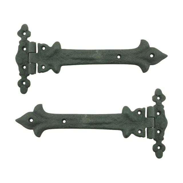 Wrought Iron Strap Hinge 9 Inch Southern Charm Rust Resistant Barn Pack of 2