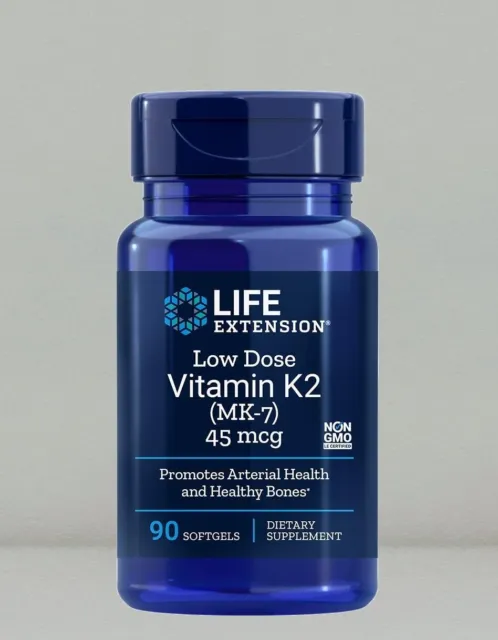 Low-Dose Vitamin K2 Menaquinone -7 by Life Extension, 90 softgels 1 pack