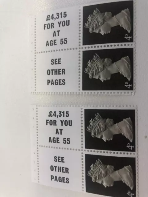 6 x GB 1967/71 Pre Decimal Definitives 4d Booklet Stamp SG732L Stamps MNH 2