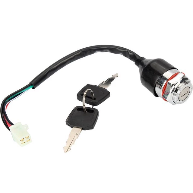 4 Wire 4 Pin Key Ignition Switch Key Starter Switch W/2 Keys Key cylinder Switch