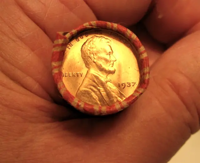 Wheat Penny Roll Gorgeous Brilliant Bu 1937 Wheat Cent & Lusterous  Proof Wheat