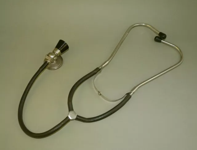 Old Vintage Doctor Classic Stethoscope with Dark Tubes 1960's