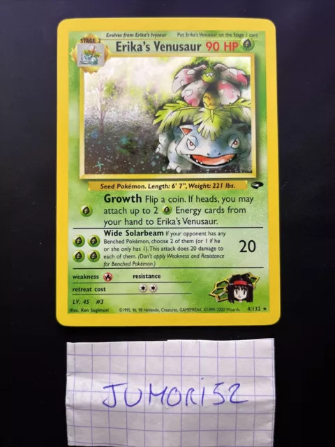Pokemon Card Erika’s Venusaur 4/132 Holo Gym Challenge  English 1999 Wizards