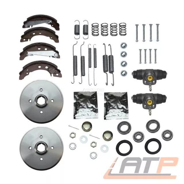 2x BREMSTROMMEL + BREMSBACKEN +BREMSZYLINDER +RADLAGER HINTEN FÜR RENAULT CLIO 2