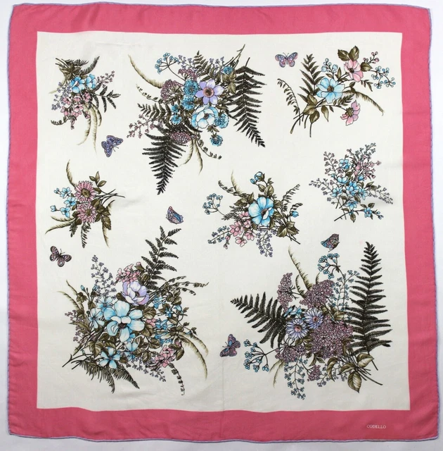 Foulard Vintage En Soie Pure Codello – Bandana Carré Artisanal, Léger Et Multifonctionnel