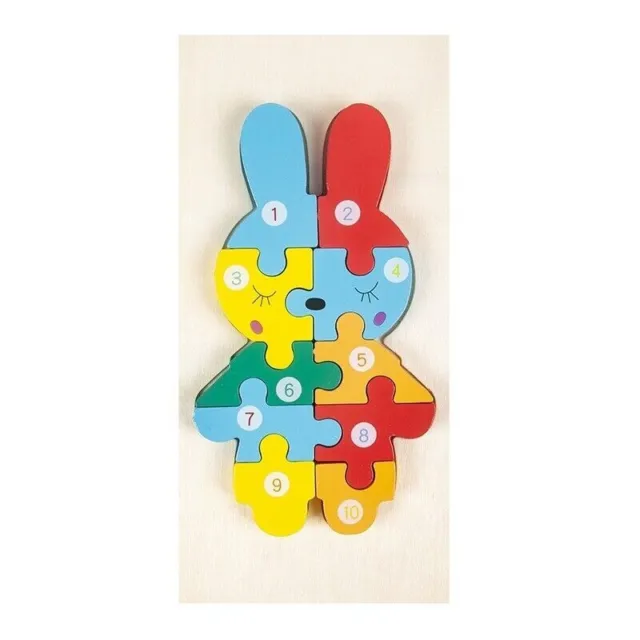 BUNNY-Wooden Puzzle for Kids, Montessori Gift, Education Jigsaw - Christmas