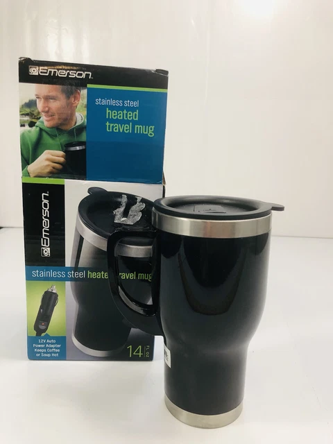 Travel Mug Stainless Steel Heated 14 oz Coffee Soup Tea power adapter