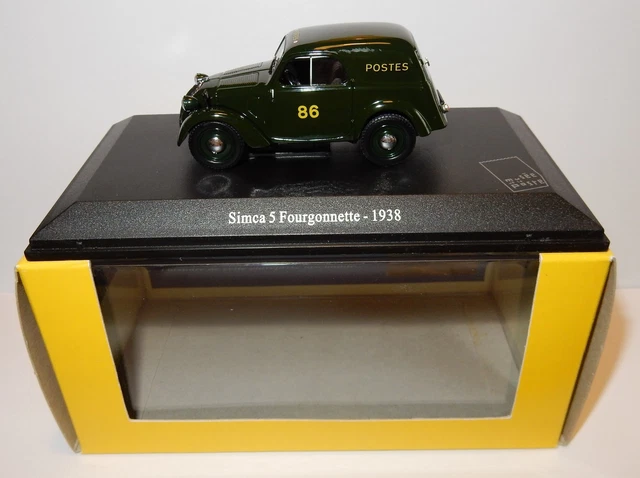 a UH UNIVERSAL HOBBIES SIMCA 5 FOURGONNETTE 1938 POSTES POSTE PTT 1/43 LUXE BOX