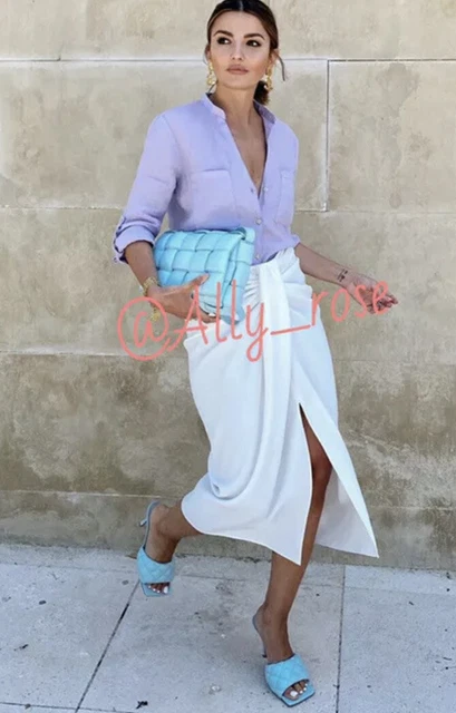 Knotted wrap skirt zara outlet
