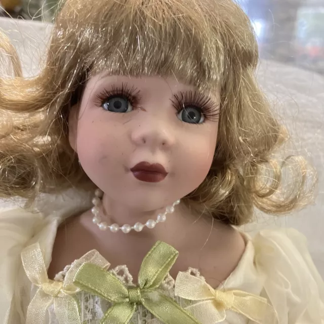 Heritage Signature Collection Petula Porcelain Doll Shelf Sitter designed To Sit 2
