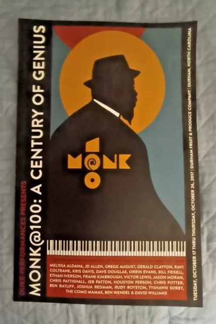 Thelonius Monk Poster- Duke Performances Presents Monk @ 100 A Century of Genius