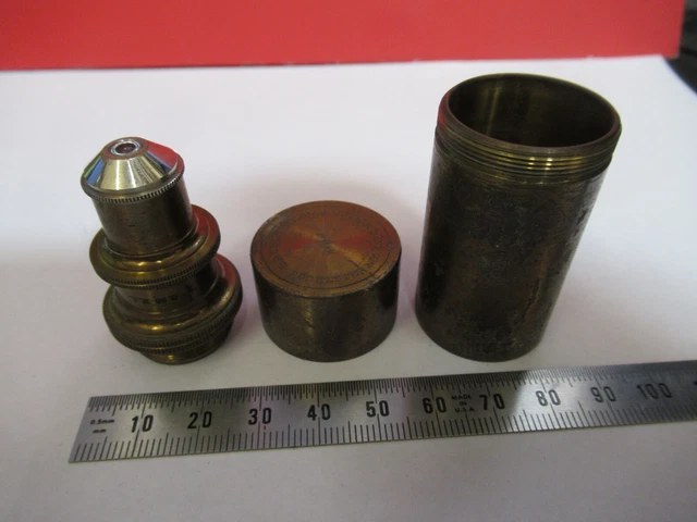 Antique Brass Bausch Lomb Objective  1/4 Microscope Part As Pictured G4-A-58