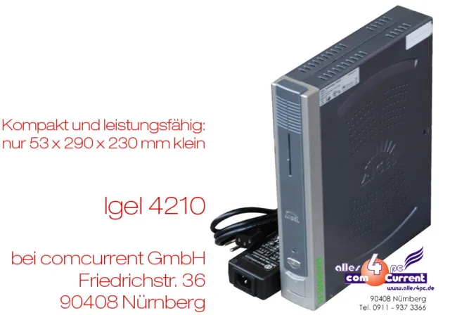 Thin Client Igel 5/4 Winestra 4210LX VGA DVI To 1920 Dpi PCI 4210 LX thinclient