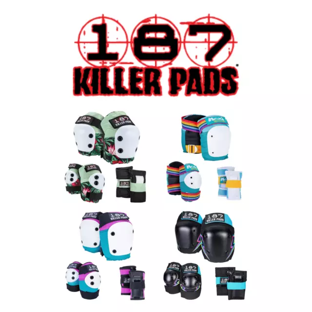 187 Killer 6 Pack Unisex Skate Pad Set Elbow, Knee, and Wrist Protection