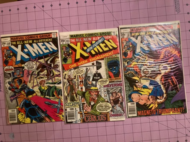 Uncanny X-Men 110, 111 & 112 All 7.0 F/VF