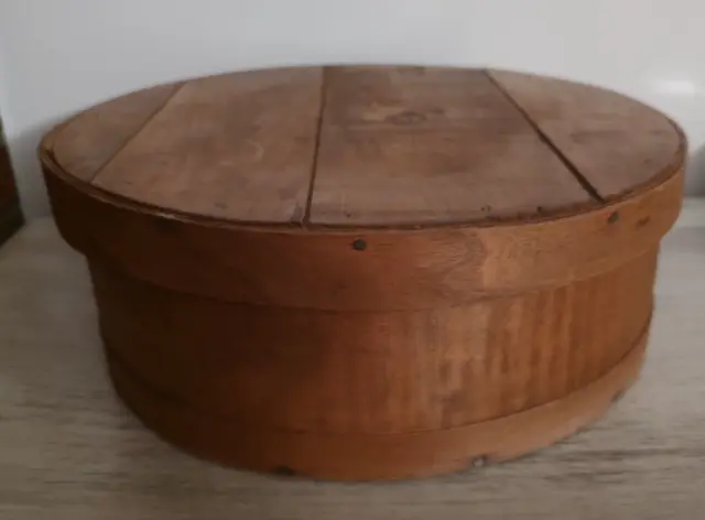 Vintage Wooden Cheese Wheel box 14"