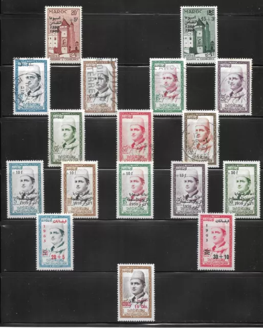 (LOT169) Morocco postage and semi-postal stamps. 1956-1963. VF NH