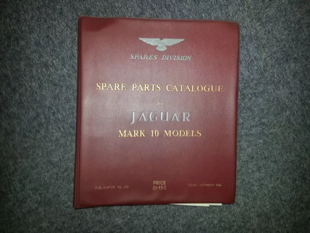 Piezas de Repuesto Libro / Orig. Catálogo Jaguar Mark 10 1962