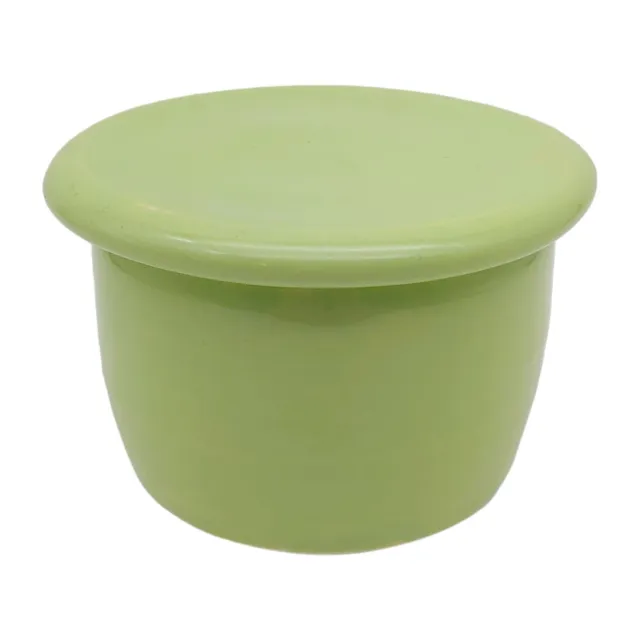 Plato de campana de barro para guardián de mantequilla de cerámica hecho a mano - resorte verde claro de 4