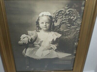 Victorian Amputee Pretty Little Girl Missing Leg Very Large Framed Studio Photo