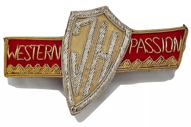 Patch JOHNNY HALLYDAY-WESTERN PASSION - Brodé main fil metal - GOLDEN